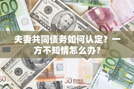 武汉夫妻共同债务如何认定？一方不知情怎么办？